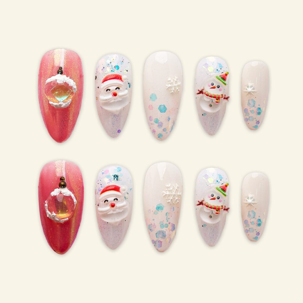 Adorable Christmas Press-On Nails Ideas