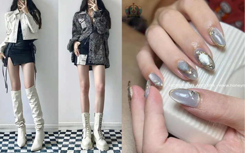 Phối đồ với nailbox cá tính là outfit phá cách