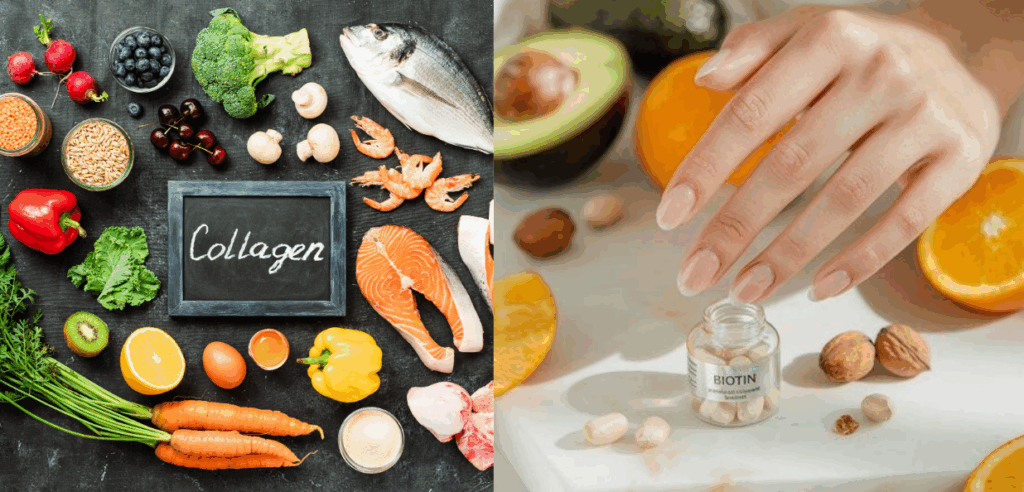 Collagen và B7 là hai thành phần không thể thiếu trong quá trình dưỡng móng