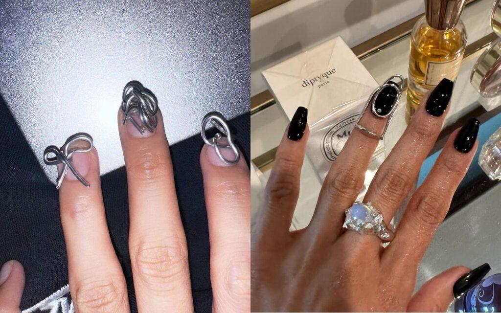 Nail trừu tượng gắn dây thép