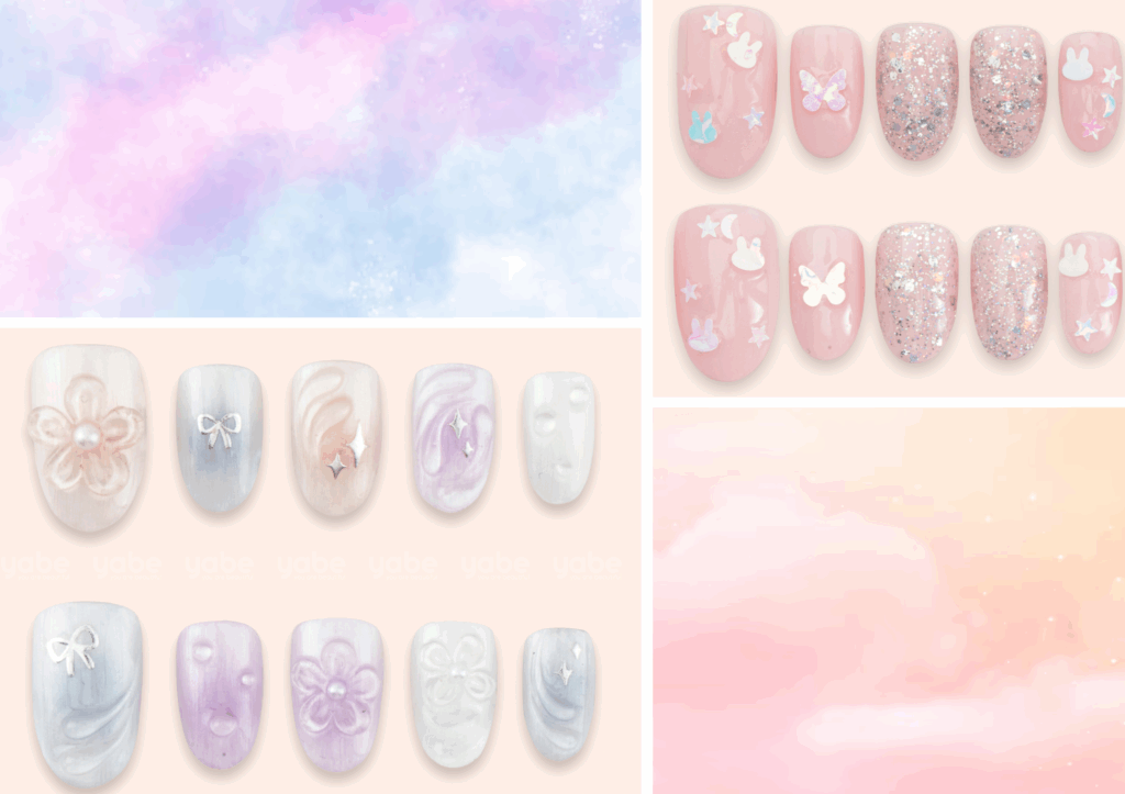 Nailbox ngắn màu pastel ngọt dịu