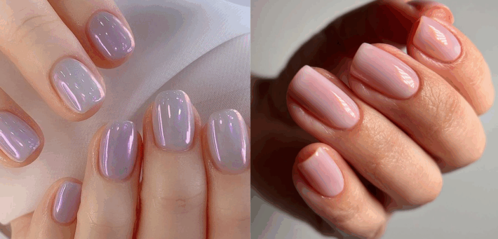 Soap nails (hình phải: @dorismarbeautyxo)