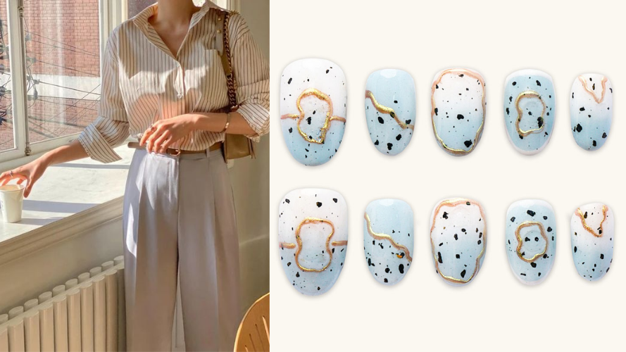 Gợi ý phối đồ với nailbox phong cách tối giản thường ngày