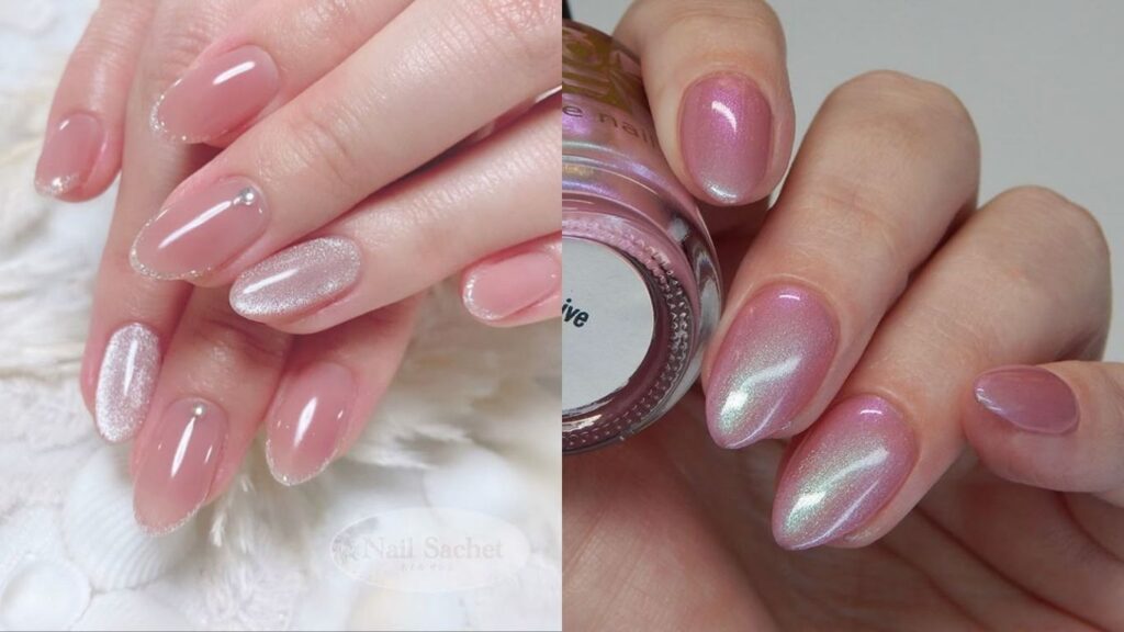 Sơn  móng tay đẹp kiểu ảnh nhũ lấp lánh