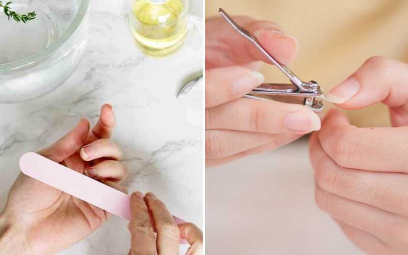 Cắt và dũa móng đúng cách cũng là việc nên làm để dưỡng móng tay