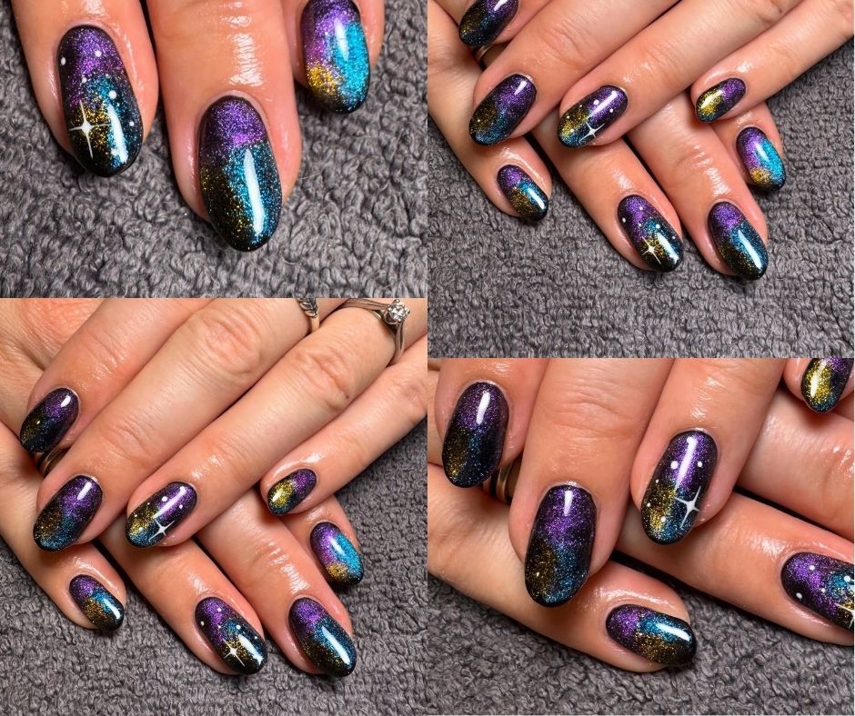 Nail thiết kế độc đáo theo concept vũ trụ, ngân hà