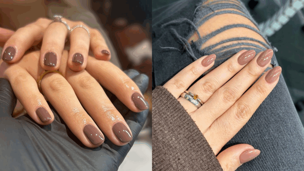 Móng tay mocha mousse thanh lịch