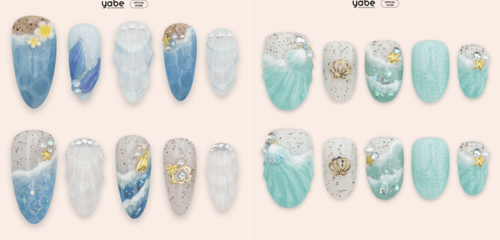 Nailbox đi biển chủ đề đại dương xanh