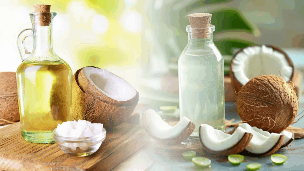 Dầu dừa là một trong những nguyên liệu tự nhiên giúp móng tay đẹp đơn giản tại nhà 