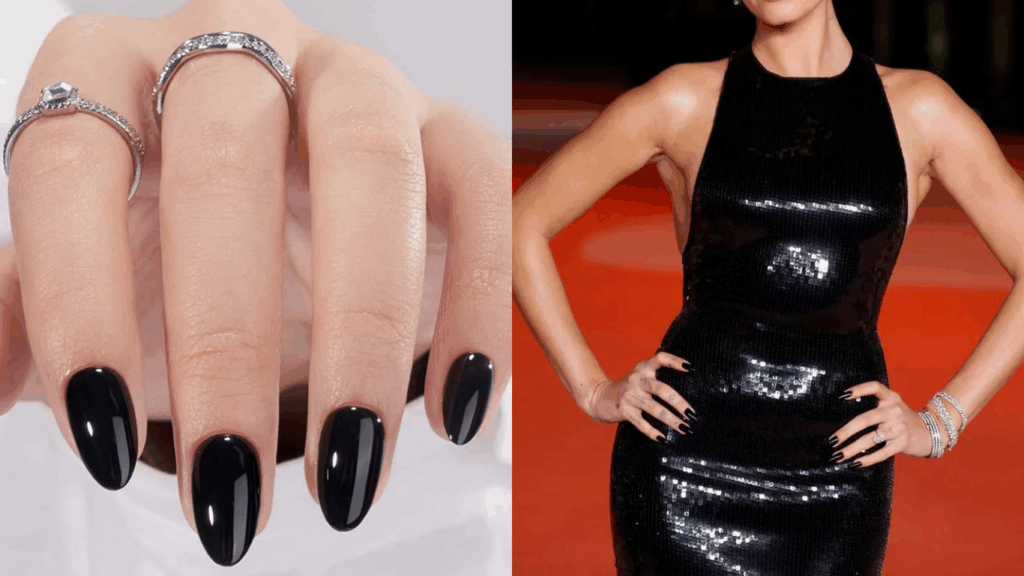 Màu móng tay đen bóng 