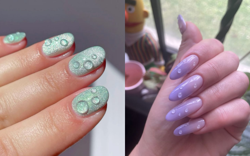 Móng tay giọt sương phong cách Hàn Quốc