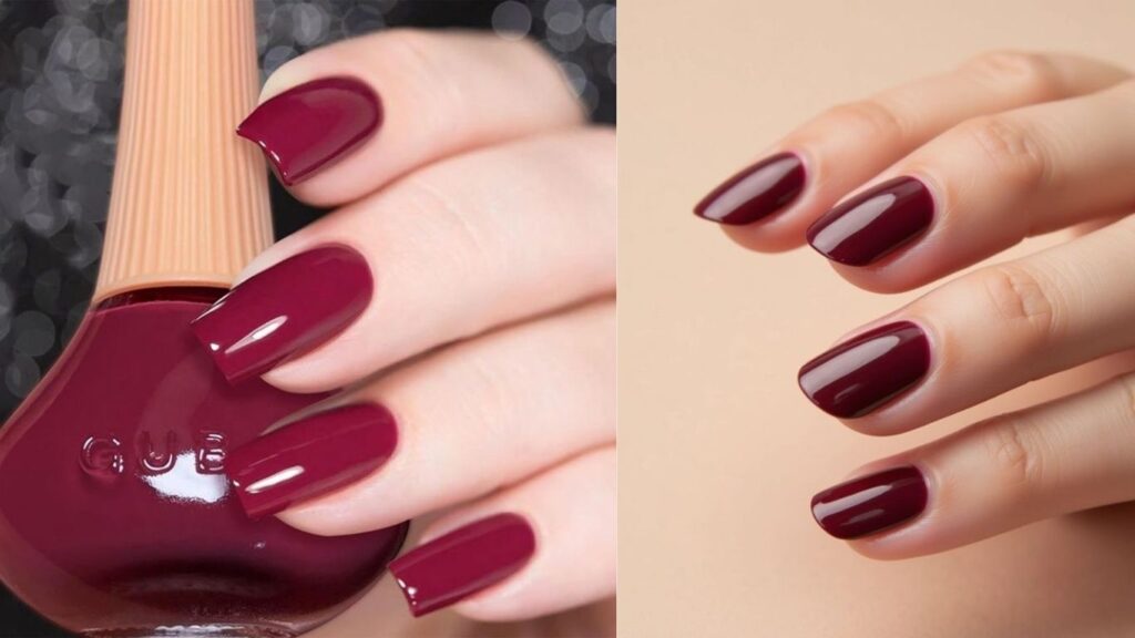 Móng tay màu đỏ rượu