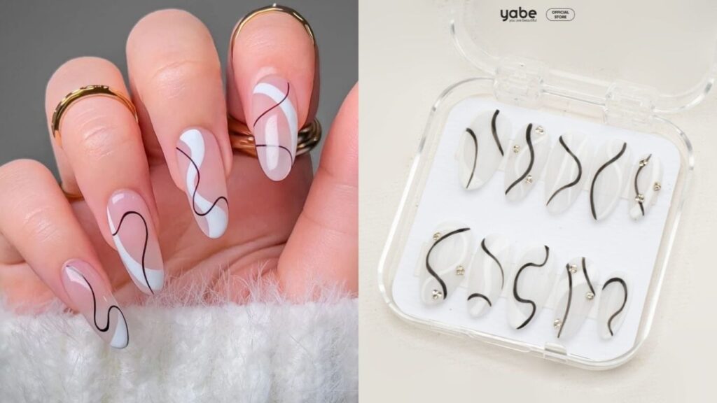 Nailbox họa tiết theo kẻ dọc