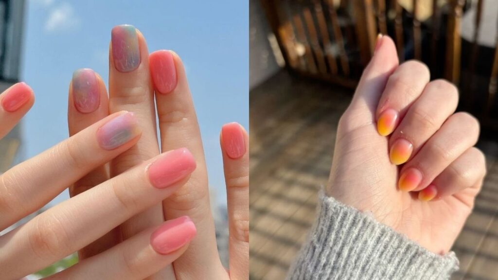 Nail gradient ánh kim