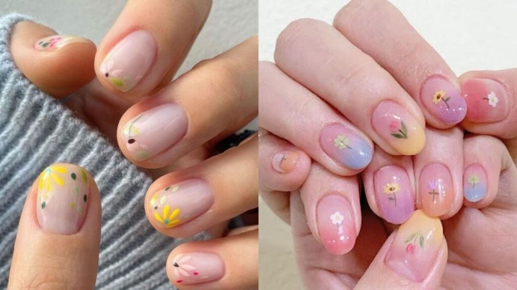 Nail hoa cỏ mùa hè