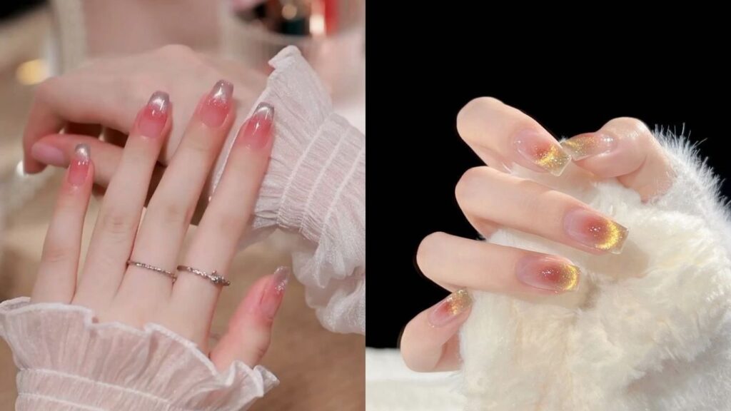 Sơn móng tay đẹp kiểu holographic tạo hiệu ứng thị giác đa sắc màu