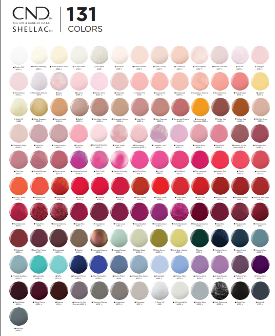 Thương hiệu nail CND - 131 màu sơn gel SHELLAC