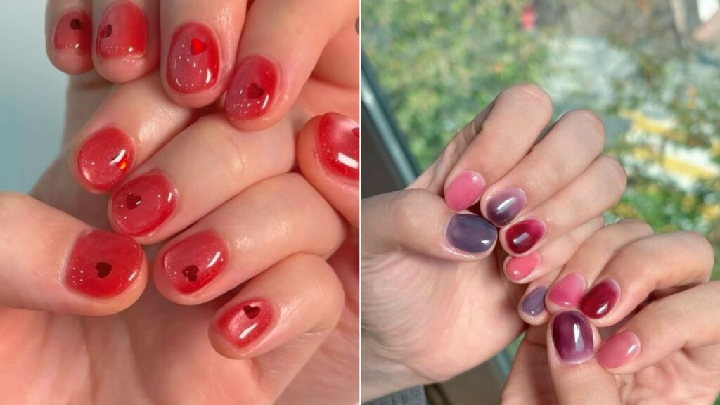 Mẫu nail cho móng ngắn jelly minimalist
