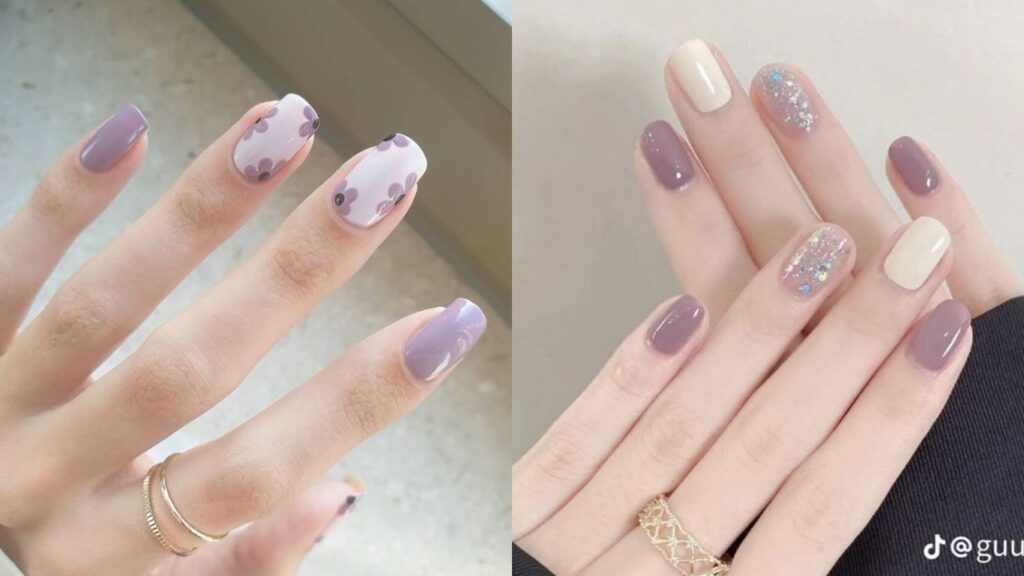 Màu sơn móng tay sáng da lavender