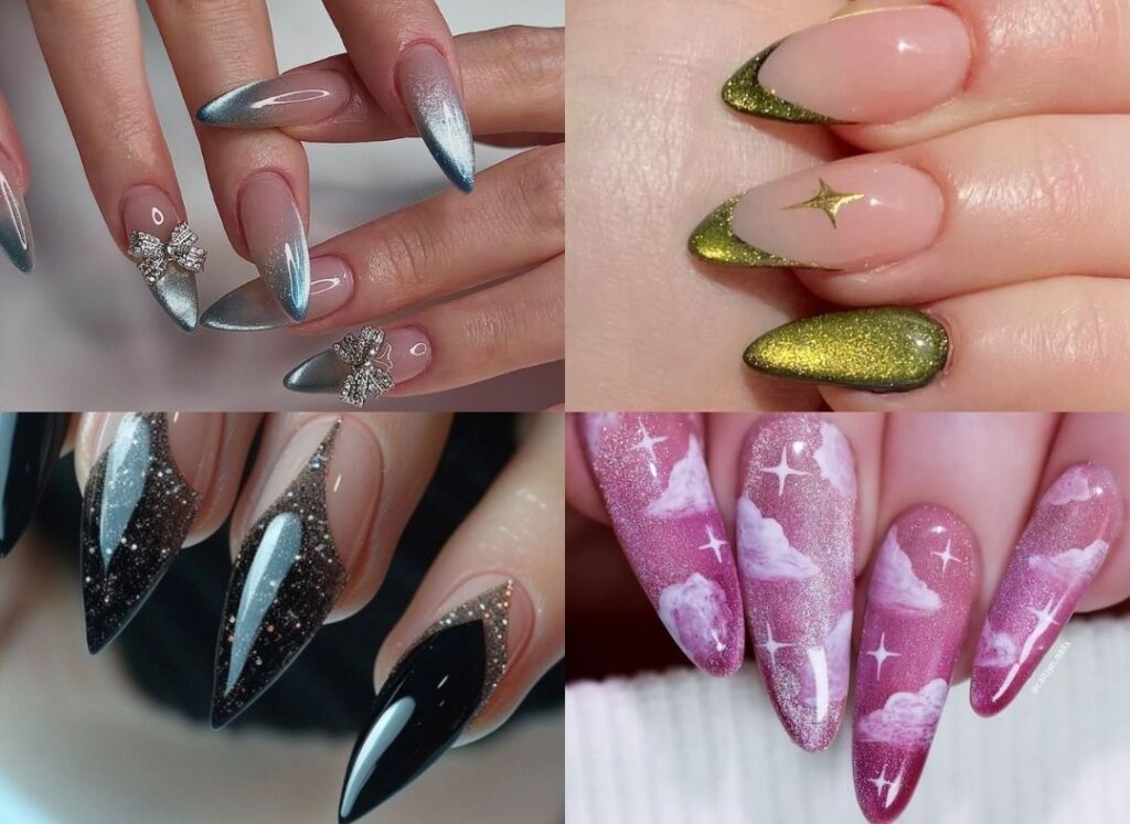 Nailbox dài phong cách mắt mèo