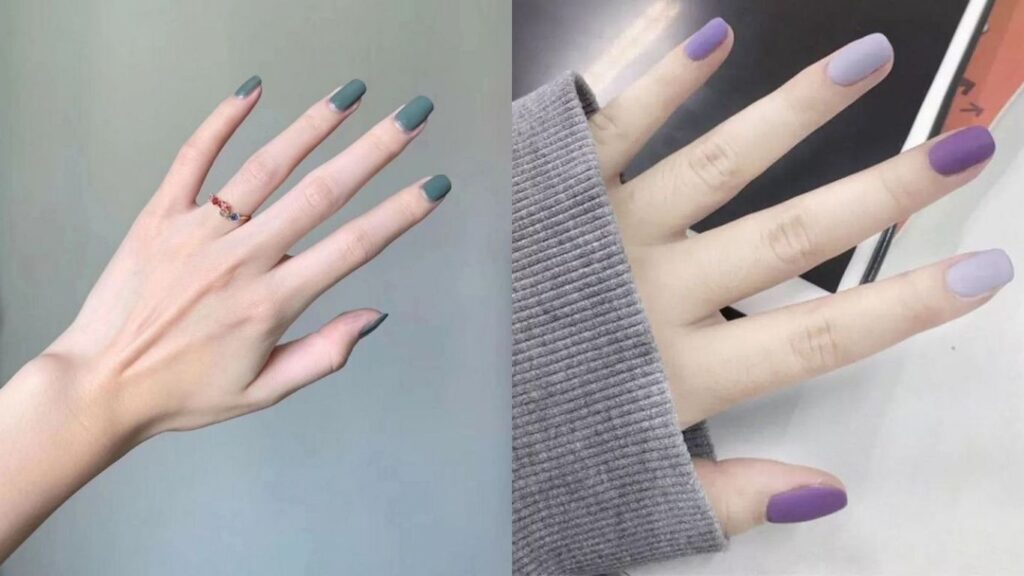 Sơn móng tay đẹp kiểu sơn lì cũng rất được ưa chuộng