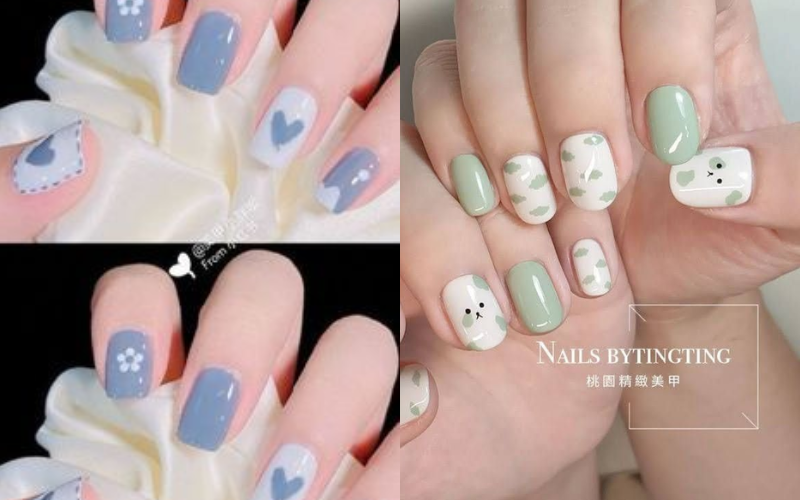 Móng tay họa tiết minimal