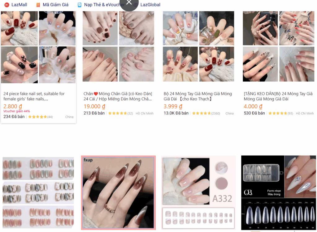 Review nailbox: Lazada là nơi có nhiều thương hiệu lớn, mẫu mã đa dạng  không kém