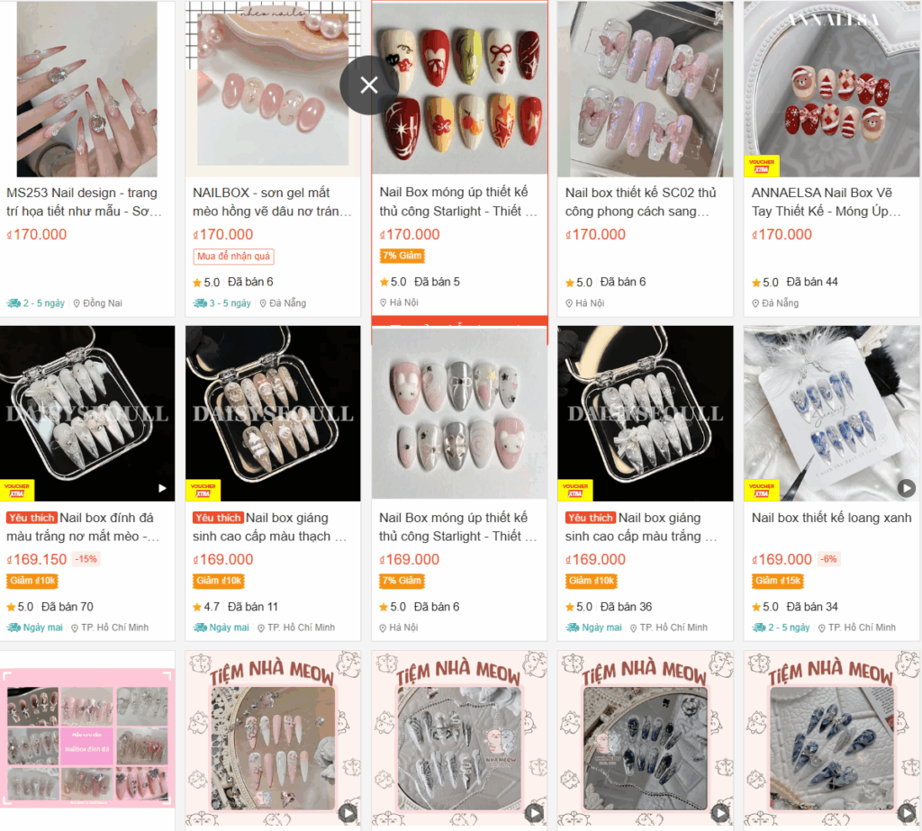 Review nailbox: Shopee là nơi đa dạng sản phẩm, dễ dàng lựa chọn