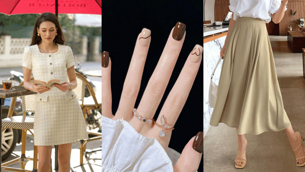 Phối đồ với màu sơn móng tay nâu chocolate