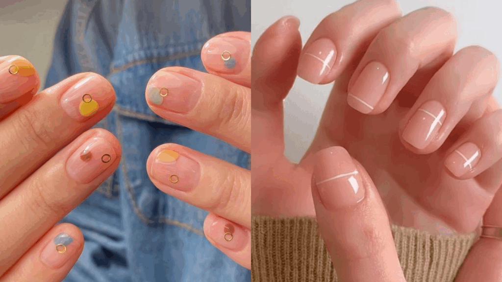 Nail tay đơn giản negative space