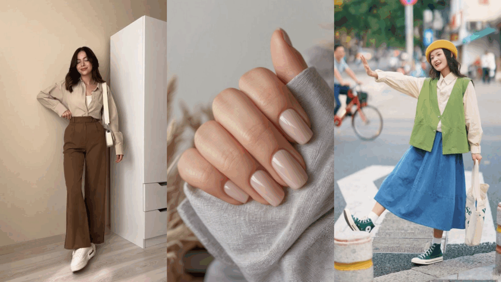 Phối đồ với sơn móng tay màu nude