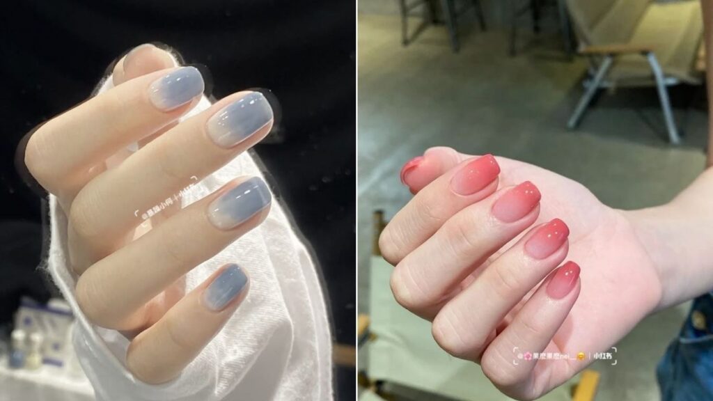 Nail ombre pastel, mẫu nail đẹp cho móng ngắn 