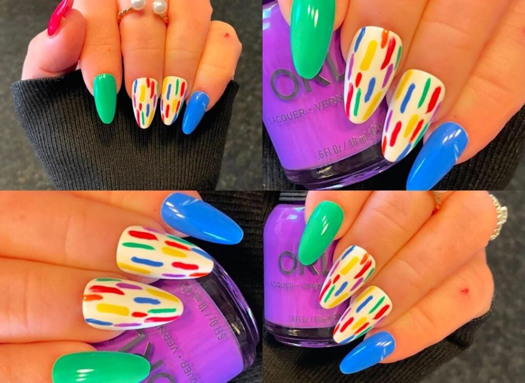 Nail cầu vồng rực rỡ