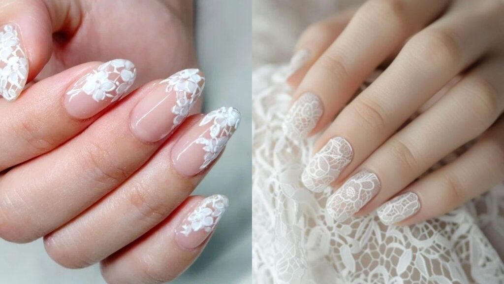 Móng tay họa tiết ren