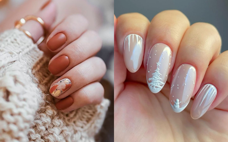 Móng tay họa tiết theo mùa