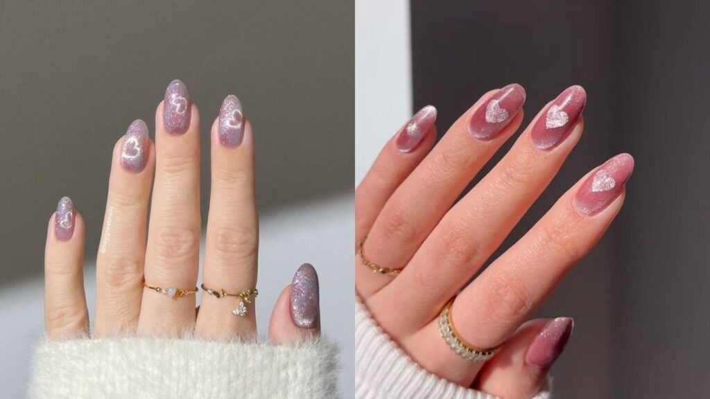 Họa tiết trái tim trên nền màu hiệu ứng mắt mèo cực "ngoan xinh yêu"