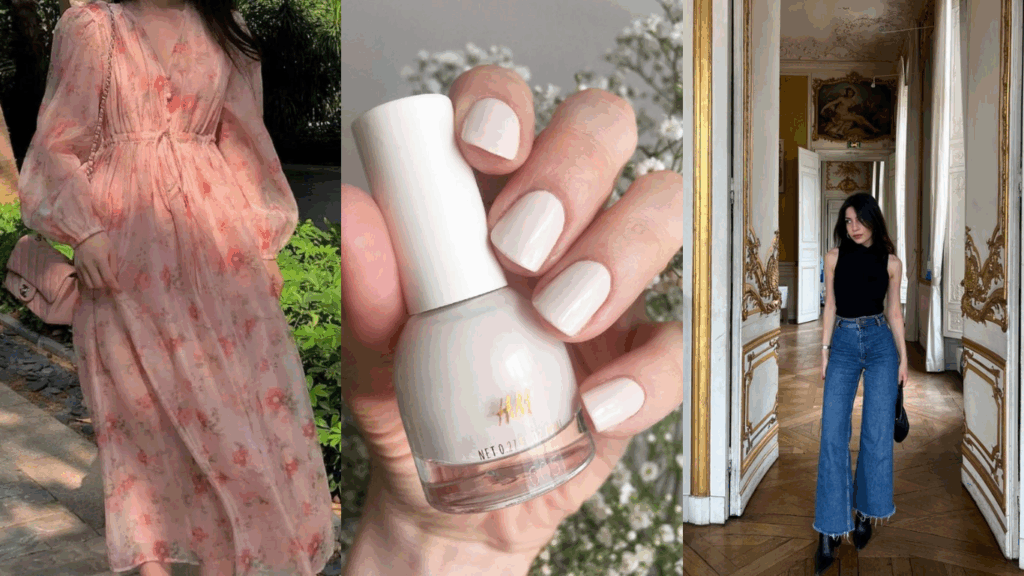 Phối đồ với màu sơn móng tay tone trắng
