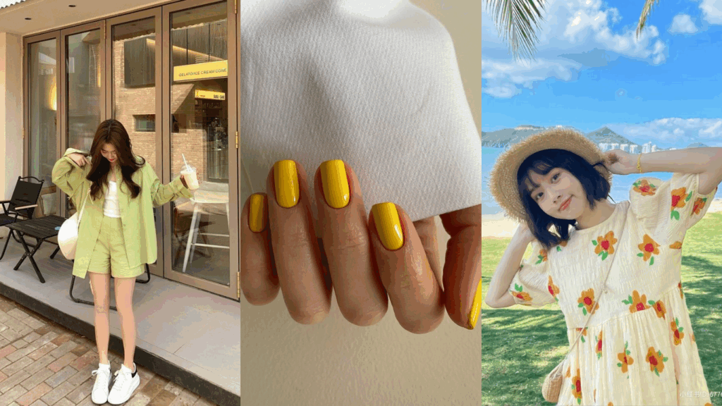 Phối đồ với màu sơn móng tay tone vàng