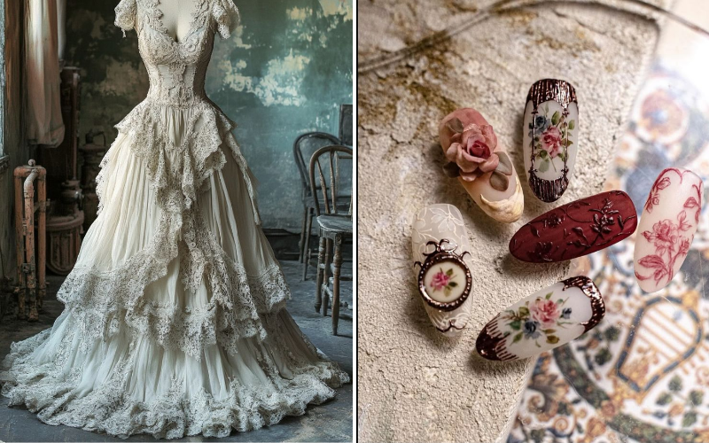 Nailbox cô dâu kiểu cổ điển