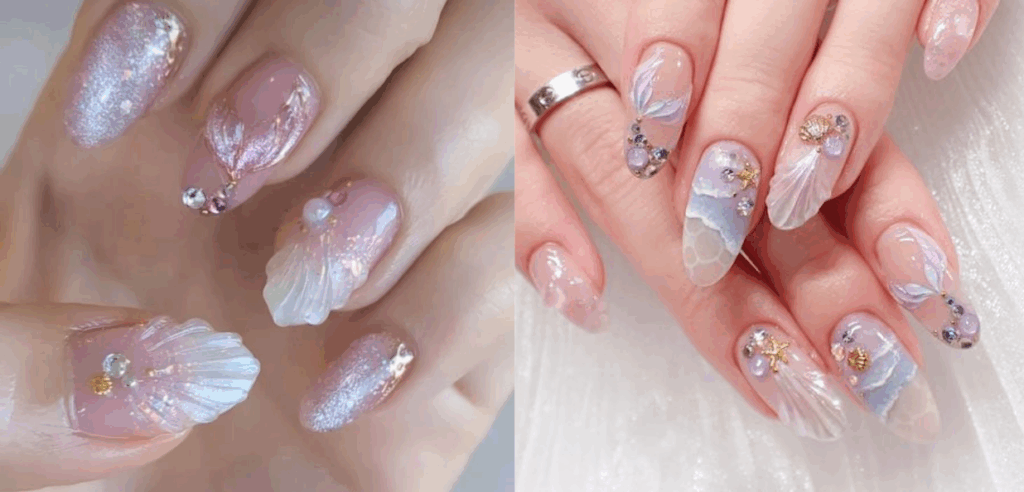 Nailbox đi biển họa tiết vỏ sò