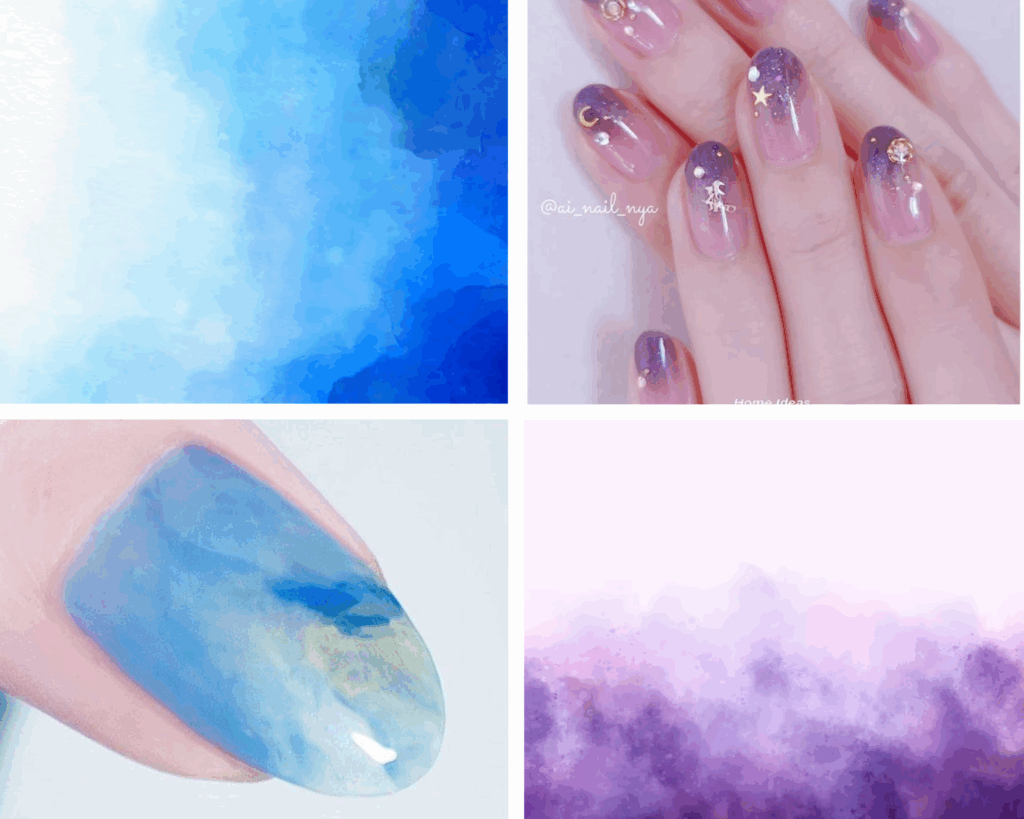 Nailbox ngắn màu loang siêu bắt mắt