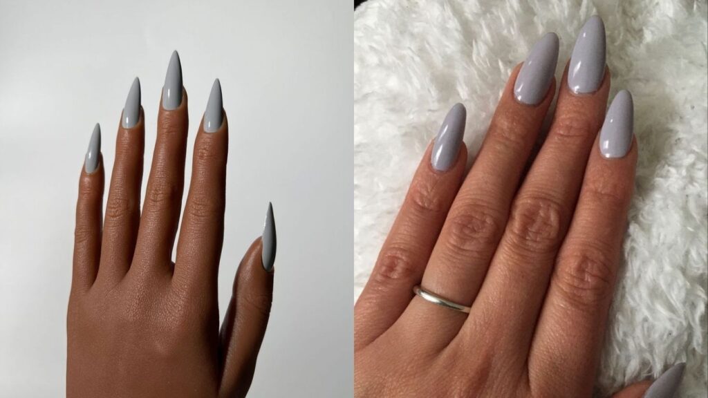 Màu sơn móng tay đẹp cho da ngăm: xám khói