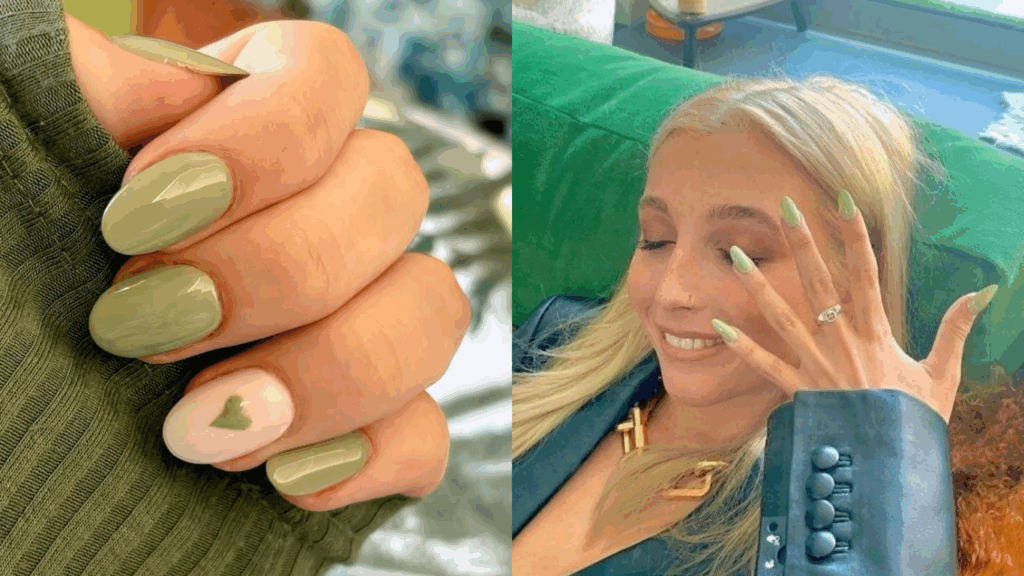 Màu móng tay xanh lá cây