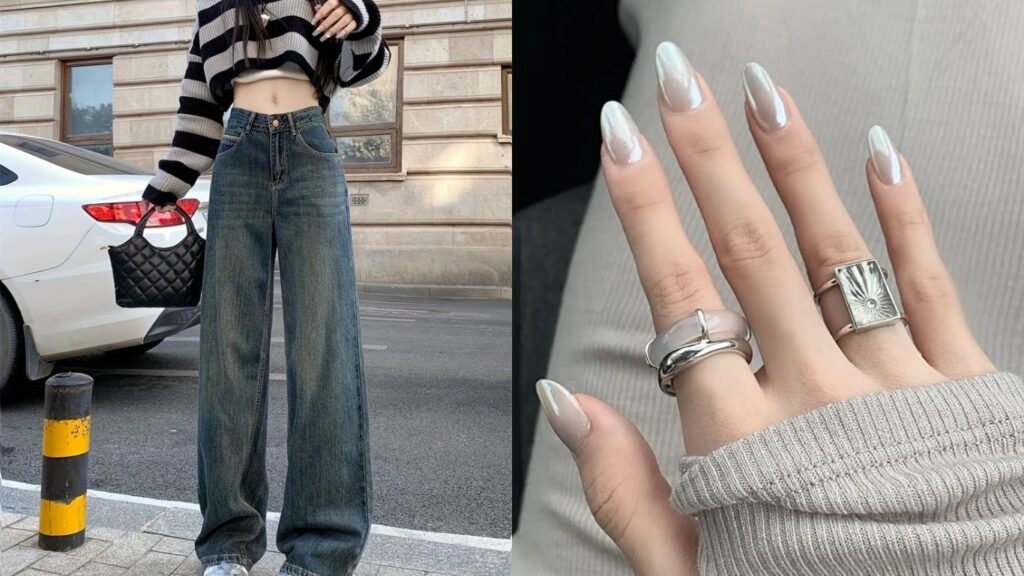 Một táo bạo một thanh thoát, outfit Y2K và mẫu móng này hoàn toàn có thể kết hợp ăn ý